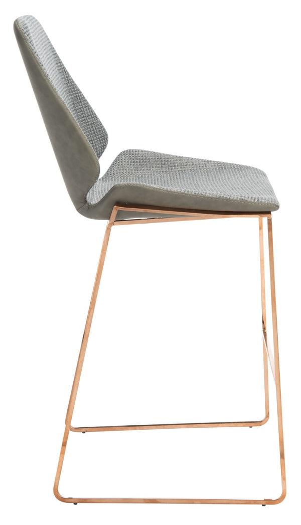 Safavieh Masami Counter Stool - Chic Contemporary Design With Soft Grey Seat And Gold Stainless Steel Frame Grey / Gold BST3006A