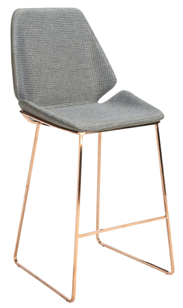 Safavieh Masami Counter Stool - Chic Contemporary Design With Soft Grey Seat And Gold Stainless Steel Frame Grey / Gold BST3006A