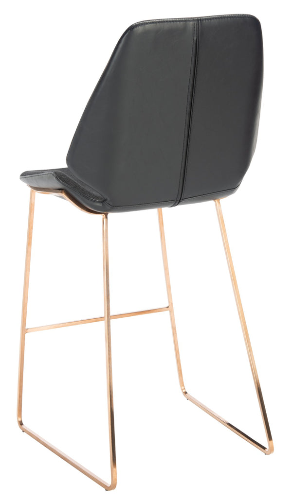 Safavieh Masami Counter Stool - Chic Contemporary Design With Soft Grey Seat And Gold Stainless Steel Frame Black / Gold BST3006B