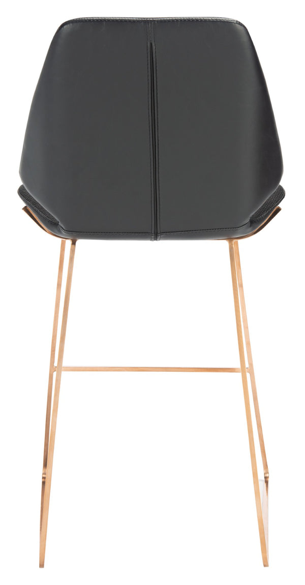 Safavieh Masami Counter Stool - Chic Contemporary Design With Soft Grey Seat And Gold Stainless Steel Frame Black / Gold BST3006B