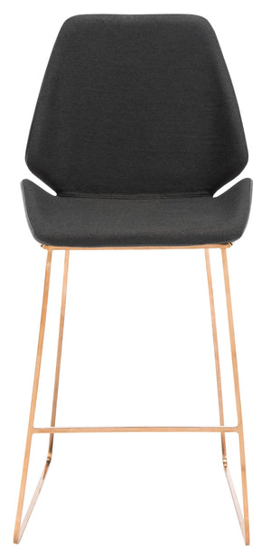 Safavieh Masami Counter Stool - Chic Contemporary Design With Soft Grey Seat And Gold Stainless Steel Frame Black / Gold BST3006B