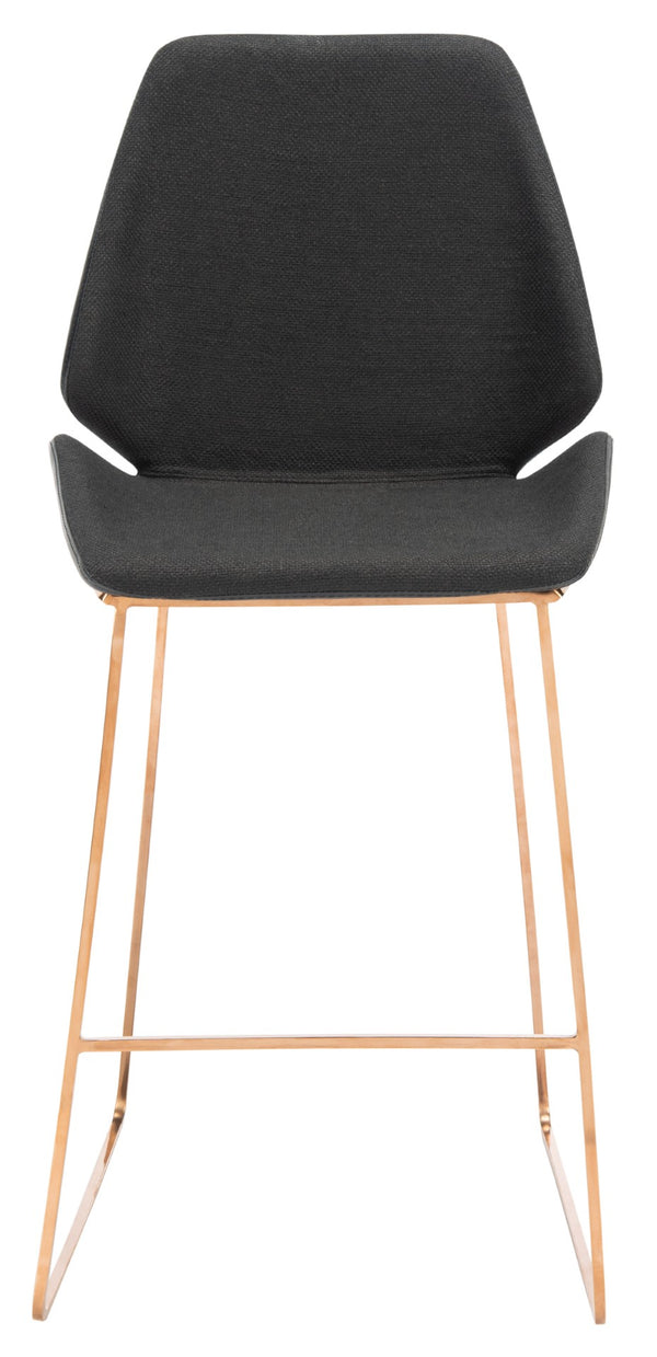 Safavieh Masami Counter Stool - Chic Contemporary Design With Soft Grey Seat And Gold Stainless Steel Frame Black / Gold BST3006B