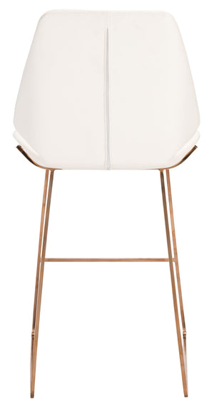 Safavieh Masami Counter Stool - Chic Contemporary Design With Soft Grey Seat And Gold Stainless Steel Frame White / Gold BST3006C