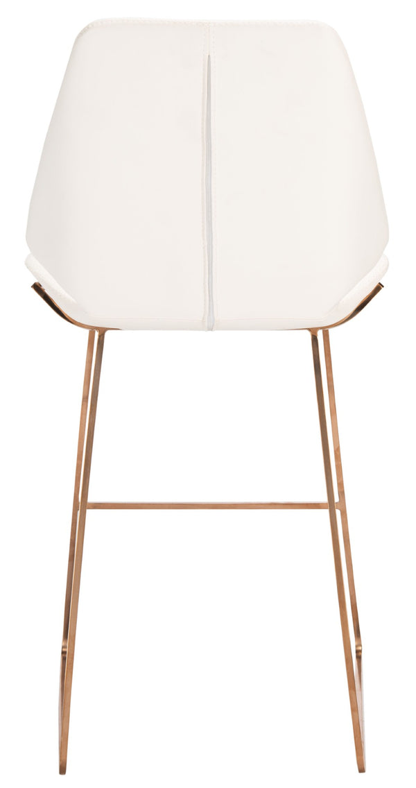 Safavieh Masami Counter Stool - Chic Contemporary Design With Soft Grey Seat And Gold Stainless Steel Frame White / Gold BST3006C