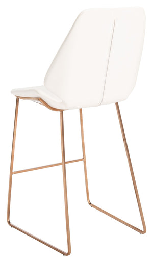 Safavieh Masami Counter Stool - Chic Contemporary Design With Soft Grey Seat And Gold Stainless Steel Frame White / Gold BST3006C
