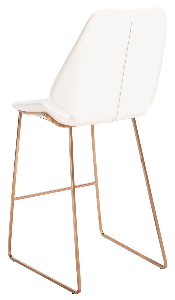 Safavieh Masami Counter Stool - Chic Contemporary Design With Soft Grey Seat And Gold Stainless Steel Frame White / Gold BST3006C