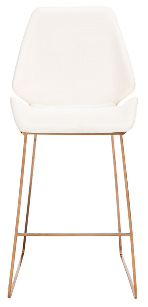 Safavieh Masami Counter Stool - Chic Contemporary Design With Soft Grey Seat And Gold Stainless Steel Frame White / Gold BST3006C