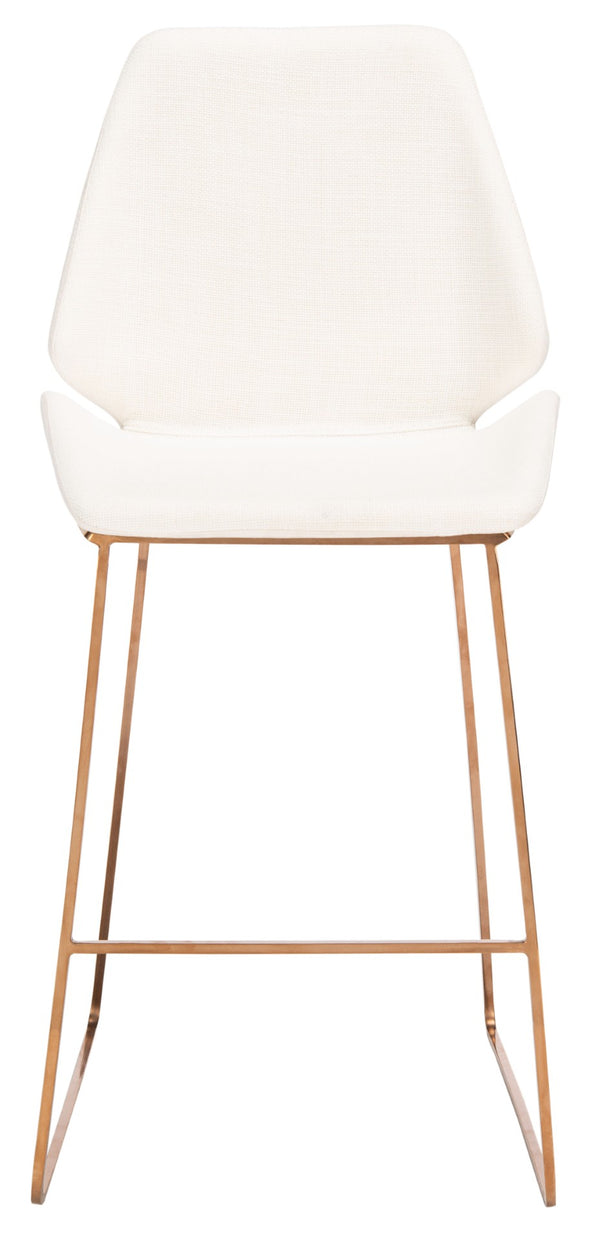 Safavieh Masami Counter Stool - Chic Contemporary Design With Soft Grey Seat And Gold Stainless Steel Frame White / Gold BST3006C