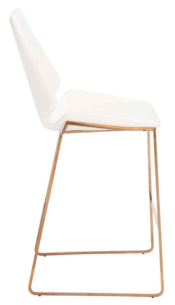 Safavieh Masami Counter Stool - Chic Contemporary Design With Soft Grey Seat And Gold Stainless Steel Frame White / Gold BST3006C