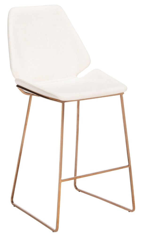 Safavieh Masami Counter Stool - Chic Contemporary Design With Soft Grey Seat And Gold Stainless Steel Frame White / Gold BST3006C