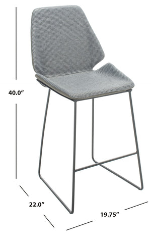Safavieh Masami Counter Stool - Chic Contemporary Design With Soft Grey Seat And Gold Stainless Steel Frame Grey / Black BST3006D