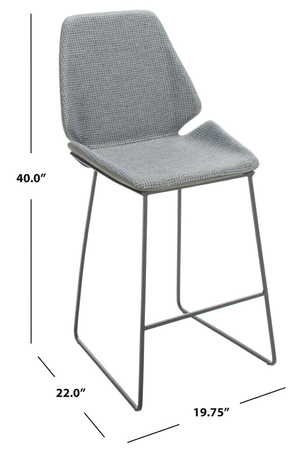 Safavieh Masami Counter Stool - Chic Contemporary Design With Soft Grey Seat And Gold Stainless Steel Frame Grey / Black BST3006D