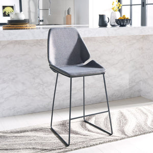 Safavieh Masami Counter Stool - Chic Contemporary Design With Soft Grey Seat And Gold Stainless Steel Frame Grey / Black BST3006D
