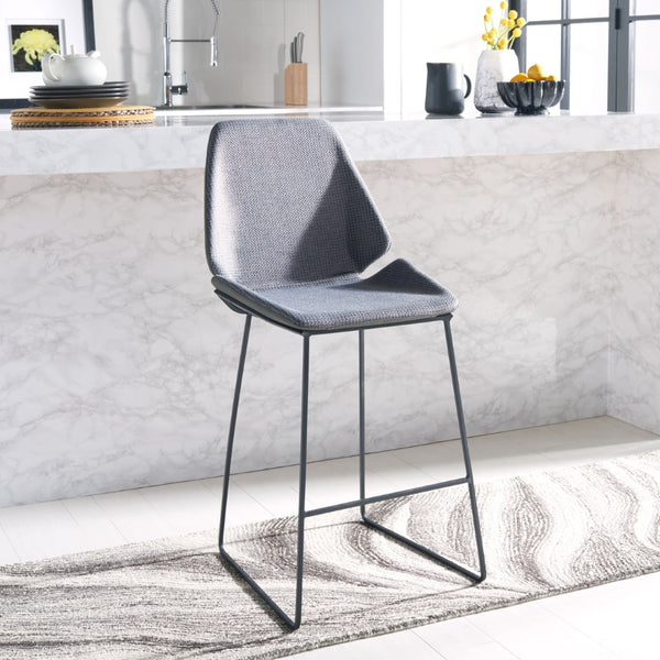 Safavieh Masami Counter Stool - Chic Contemporary Design With Soft Grey Seat And Gold Stainless Steel Frame Grey / Black BST3006D