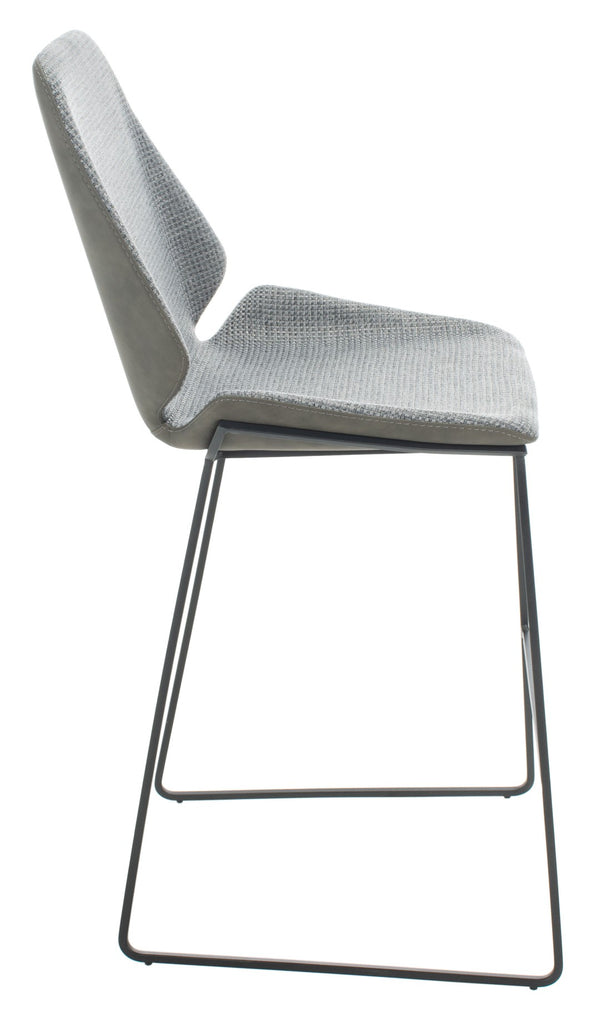 Safavieh Masami Counter Stool - Chic Contemporary Design With Soft Grey Seat And Gold Stainless Steel Frame Grey / Black BST3006D