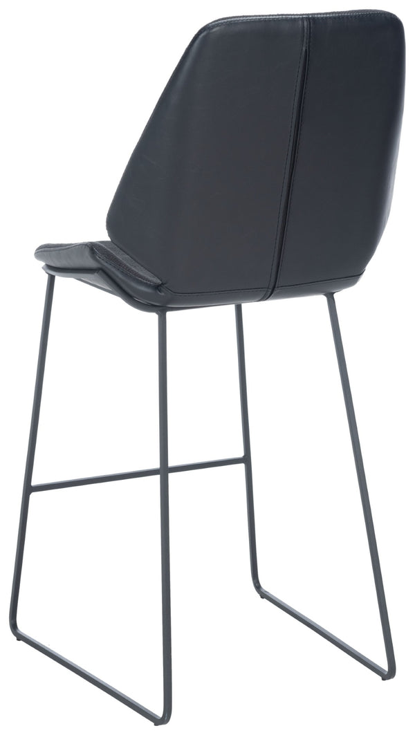 Safavieh Masami Counter Stool - Chic Contemporary Design With Soft Grey Seat And Gold Stainless Steel Frame Black / Black BST3006E