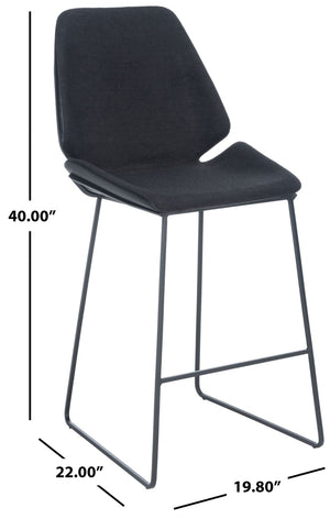Safavieh Masami Counter Stool - Chic Contemporary Design With Soft Grey Seat And Gold Stainless Steel Frame Black / Black BST3006E