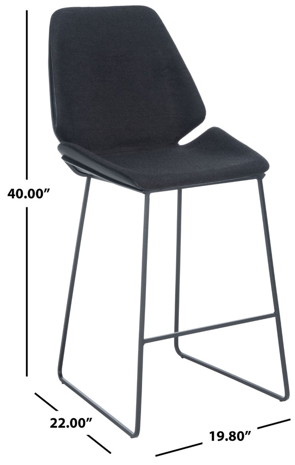 Safavieh Masami Counter Stool - Chic Contemporary Design With Soft Grey Seat And Gold Stainless Steel Frame Black / Black BST3006E