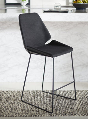 Safavieh Masami Counter Stool - Chic Contemporary Design With Soft Grey Seat And Gold Stainless Steel Frame Black / Black BST3006E
