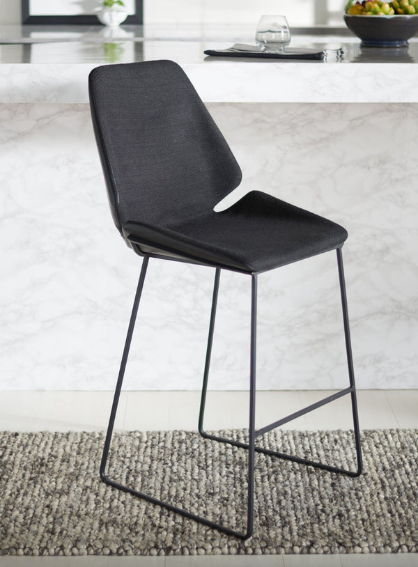 Safavieh Masami Counter Stool - Chic Contemporary Design With Soft Grey Seat And Gold Stainless Steel Frame Black / Black BST3006E