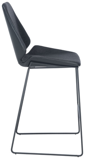 Safavieh Masami Counter Stool - Chic Contemporary Design With Soft Grey Seat And Gold Stainless Steel Frame Black / Black BST3006E