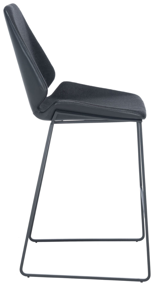 Safavieh Masami Counter Stool - Chic Contemporary Design With Soft Grey Seat And Gold Stainless Steel Frame Black / Black BST3006E