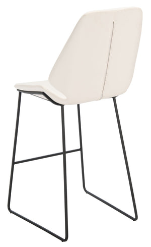 Safavieh Masami Counter Stool - Chic Contemporary Design With Soft Grey Seat And Gold Stainless Steel Frame Cream / Black BST3006F