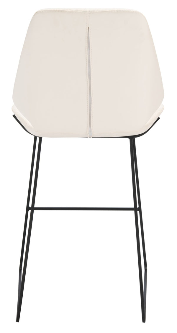 Safavieh Masami Counter Stool - Chic Contemporary Design With Soft Grey Seat And Gold Stainless Steel Frame Cream / Black BST3006F