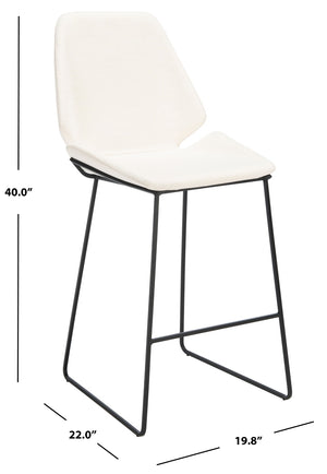 Safavieh Masami Counter Stool - Chic Contemporary Design With Soft Grey Seat And Gold Stainless Steel Frame Cream / Black BST3006F