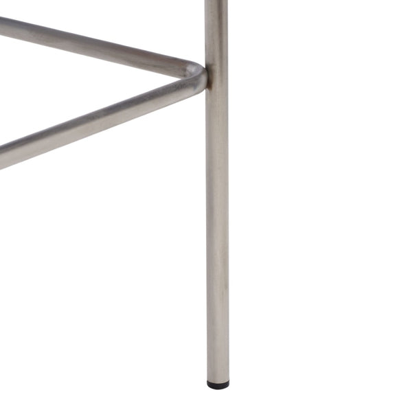 Safavieh Bahari Woven Counter Stool - Contemporary Design With Natural Leather Seat & Sleek Silver Base Cognac / Silver BST3010A