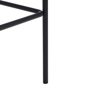Safavieh Bahari Woven Counter Stool - Contemporary Design With Natural Leather Seat & Sleek Silver Base Cognac / Black BST3010B