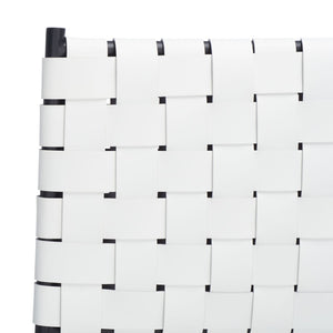 Safavieh Bahari Woven Counter Stool - Contemporary Design With Natural Leather Seat & Sleek Silver Base White / Black BST3010D