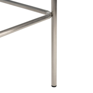 Safavieh Bahari Woven Counter Stool - Contemporary Design With Natural Leather Seat & Sleek Silver Base Black / Silver BST3010E