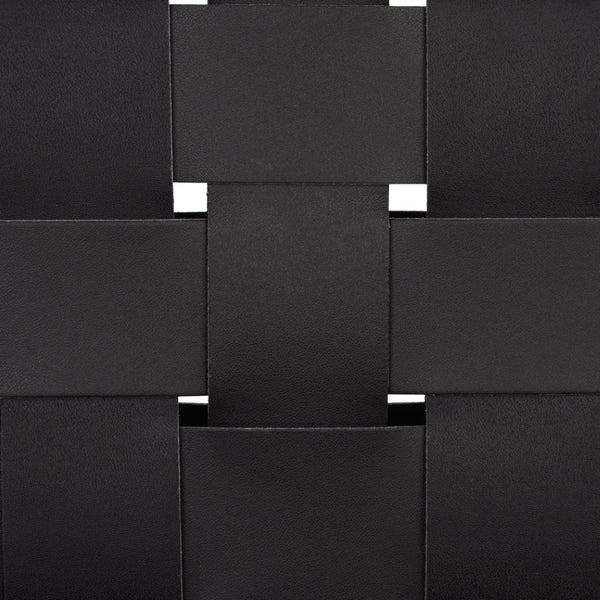 Safavieh Bahari Woven Counter Stool - Contemporary Design With Natural Leather Seat & Sleek Silver Base Black / Black BST3010F