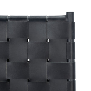 Safavieh Olenna Woven Counter Stool - Artisanal Leather Seat With Sleek Metal Base For Modern Dining Spaces Black / Black BST3011F