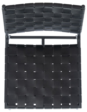 Safavieh Olenna Woven Counter Stool - Artisanal Leather Seat With Sleek Metal Base For Modern Dining Spaces Black / Black BST3011F