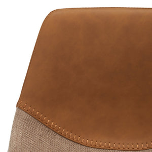 Safavieh Rylen Gas Lift Bar Stool - Stylish Adjustable Seating With Vegan Leather & Couture Detailing For Modern Spaces Cognac  / Black BST3012A