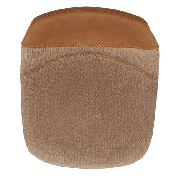 Safavieh Rylen Gas Lift Bar Stool - Stylish Adjustable Seating With Vegan Leather & Couture Detailing For Modern Spaces Cognac  / Black BST3012A