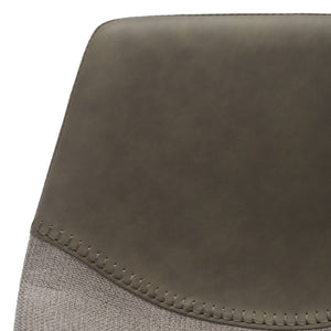 Safavieh Rylen Gas Lift Bar Stool - Stylish Adjustable Seating With Vegan Leather & Couture Detailing For Modern Spaces Grey / Black BST3012B