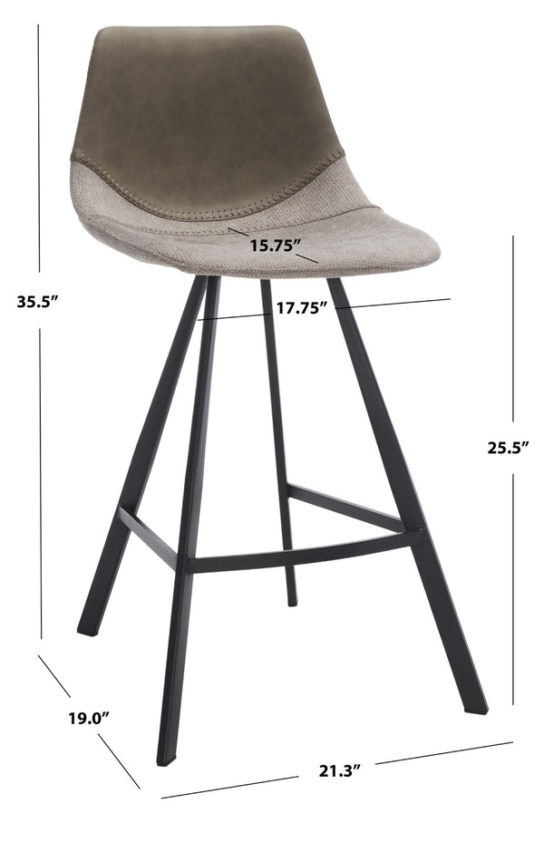 Safavieh Granger Counter Stool - Modern Sculptural Design With Contoured Seat For Ultimate Comfort & Style Grey / Black BST3013A