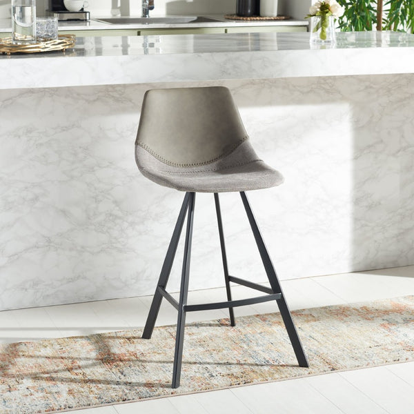 Safavieh Granger Counter Stool - Modern Sculptural Design With Contoured Seat For Ultimate Comfort & Style Grey / Black BST3013A