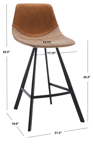 Safavieh Granger Counter Stool - Modern Sculptural Design With Contoured Seat For Ultimate Comfort & Style Cognac / Black BST3013B