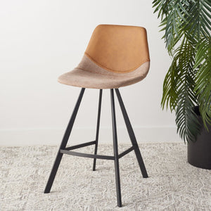 Safavieh Granger Counter Stool - Modern Sculptural Design With Contoured Seat For Ultimate Comfort & Style Cognac / Black BST3013B