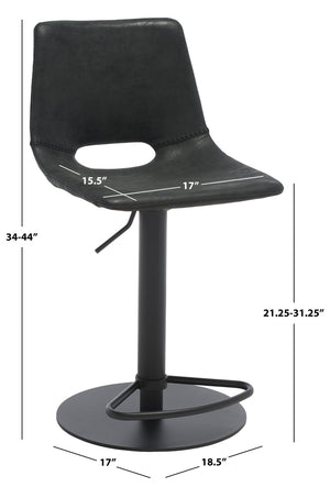 Safavieh Freya Gas Lift Bar Stool - Modern Vegan Leather, Adjustable Height & Chic Design For Any Space BST3014A