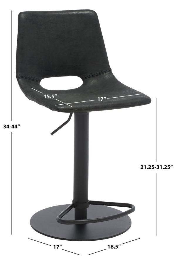 Safavieh Freya Gas Lift Bar Stool - Modern Vegan Leather, Adjustable Height & Chic Design For Any Space BST3014A