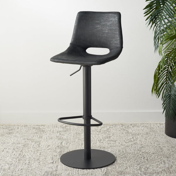 Safavieh Freya Gas Lift Bar Stool - Modern Vegan Leather, Adjustable Height & Chic Design For Any Space BST3014A
