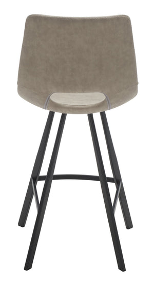 Safavieh Raylee Counter Stool – Contemporary Vegan Leather Design With Angled Legs For Modern Interiors Grey/ Black BST3015A