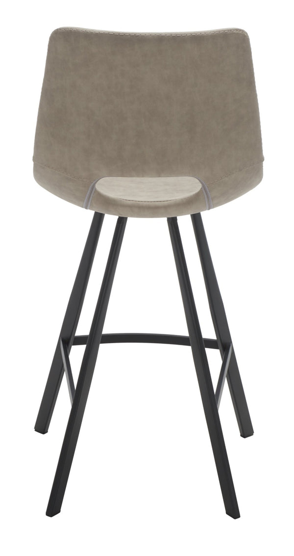 Safavieh Raylee Counter Stool – Contemporary Vegan Leather Design With Angled Legs For Modern Interiors Grey/ Black BST3015A