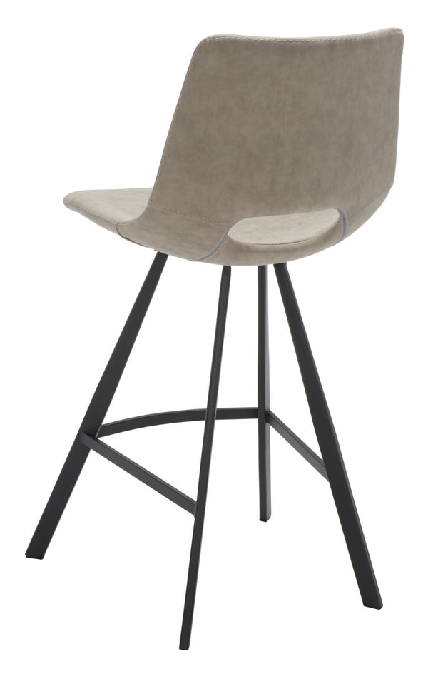 Safavieh Raylee Counter Stool – Contemporary Vegan Leather Design With Angled Legs For Modern Interiors Grey/ Black BST3015A
