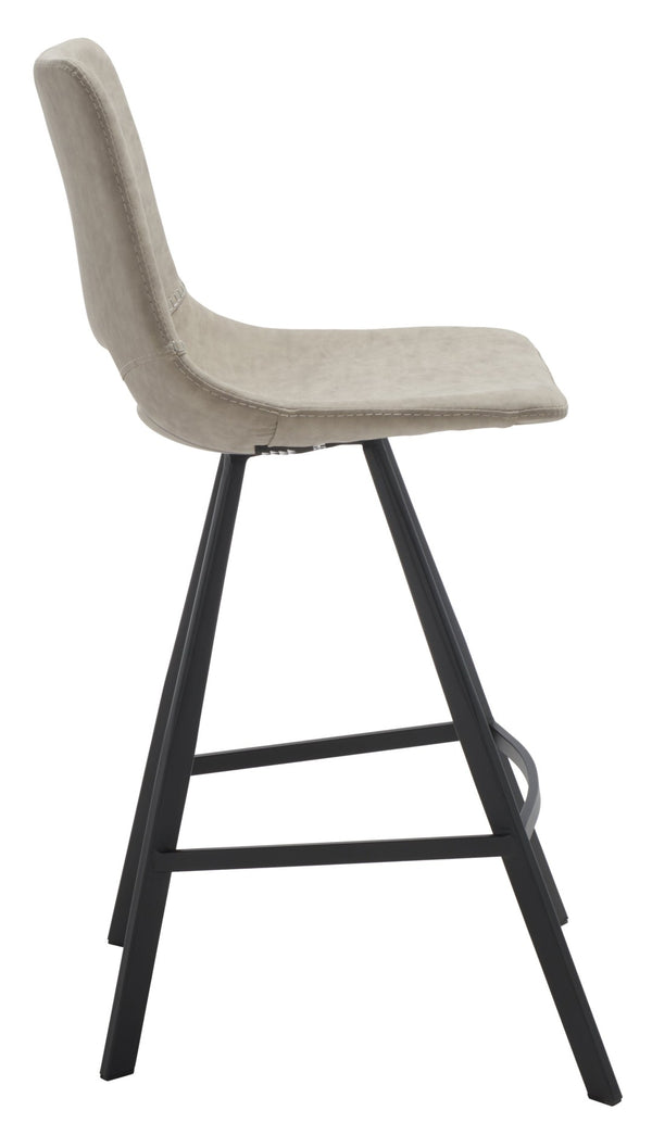 Safavieh Raylee Counter Stool – Contemporary Vegan Leather Design With Angled Legs For Modern Interiors Grey/ Black BST3015A